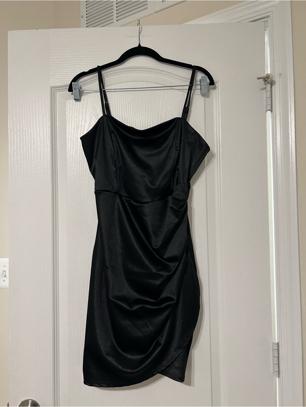 Classic Black Satin Dress - Women's